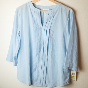 Charter Club Petite M Light Blue Pull On Blouse New with Tags